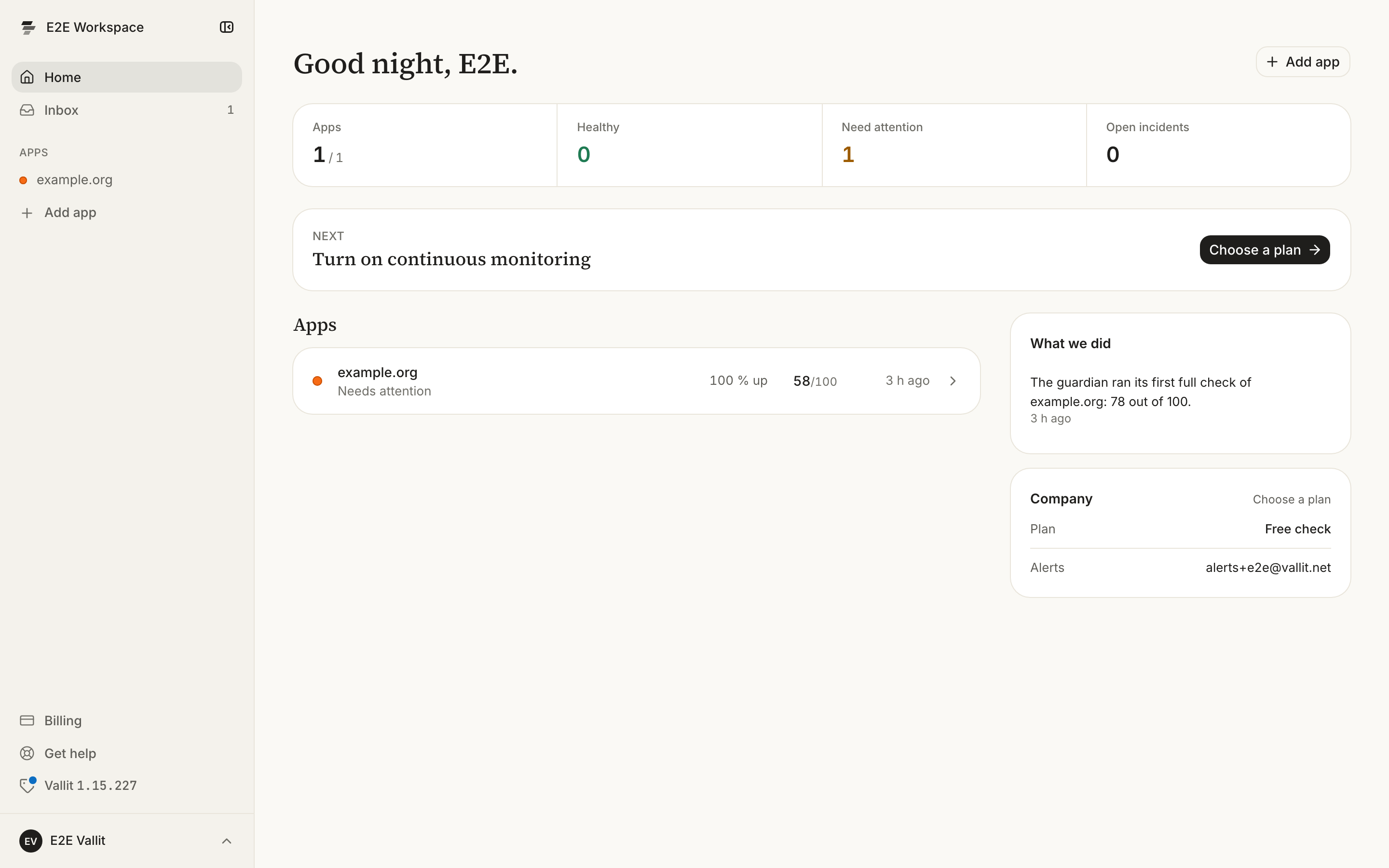 The foot of the sidebar, with the version button as the last row above the account (1).